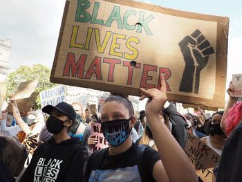 Group of people in front of building