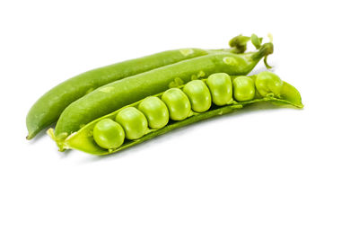 Close-up of green beans against white background