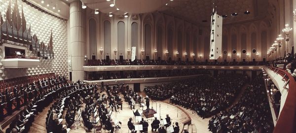 Panoramic view of crowd