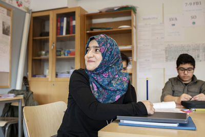 Teenage girl in classroom