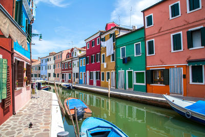 View of canal along buildings