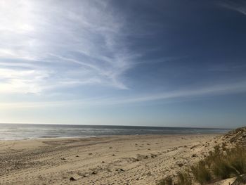 Scenic view of beach against sky