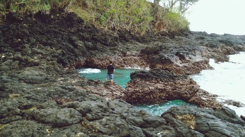 Rocks in river