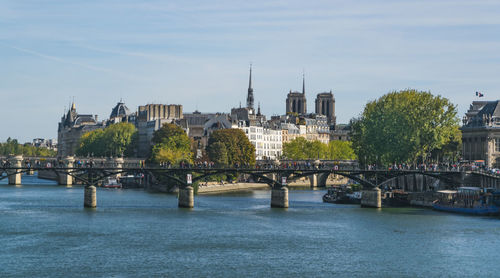 View on seine river and surrounding in paris.