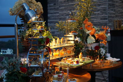 View of potted plants on table