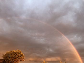 Low angle view of rainbow against sky