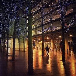 View of illuminated lights at night