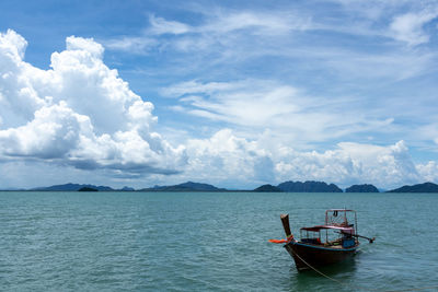 Typical sea with blue cloudy sky in normal day.