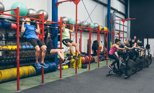 People exercising at gym