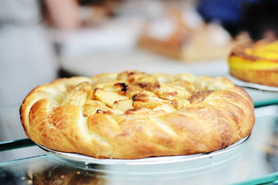 Close-up of bread in plate