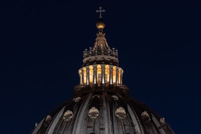 Low angle view of building against sky at night