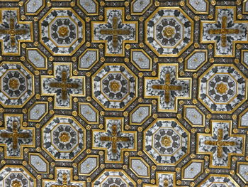 Full frame shot of ornate ceiling of building