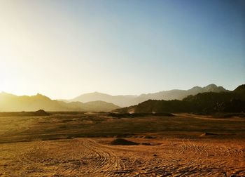 Scenic view of landscape against clear sky