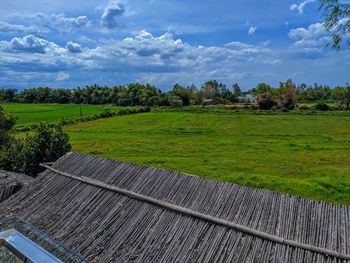 Scenic view of field against sky