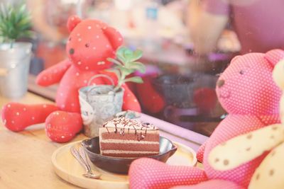 Close-up of cake on table