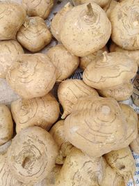 Full frame shot of bread for sale at market