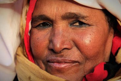 Close-up portrait of young woman