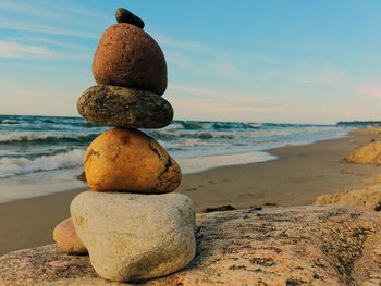 Stack of stones on beach