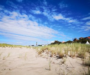 Scenic view of beach against sky