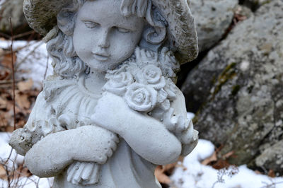 Close-up of angel statue