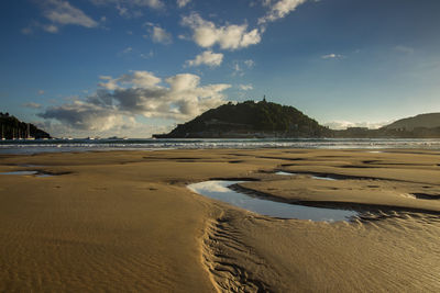 Scenic view of beach against sky