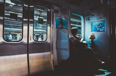 People sitting in train