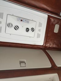 High angle view of telephone booth