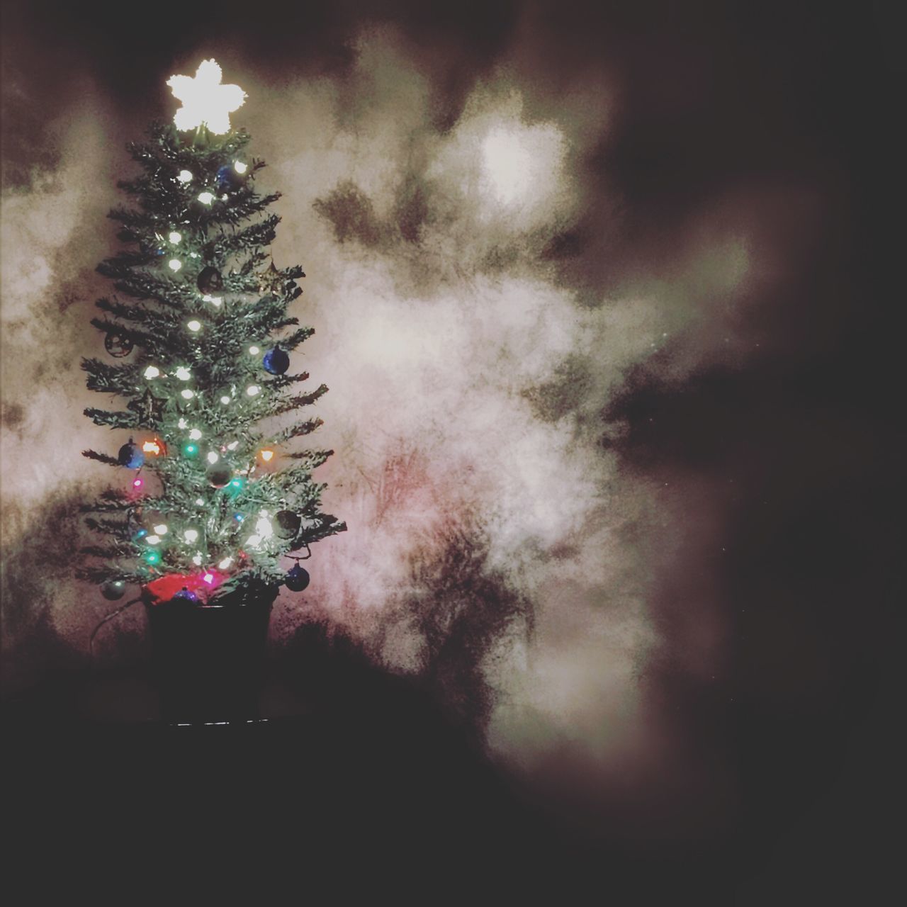 christmas tree, christmas, celebration, night, christmas decoration, tree, no people, illuminated, indoors, sky, close-up