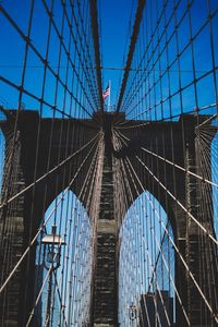 Low angle view of suspension bridge