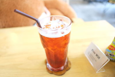 Close-up of a drink on table