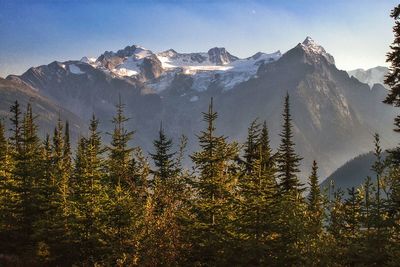 Scenic view of mountains against sky