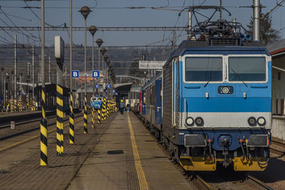 Train on railroad station