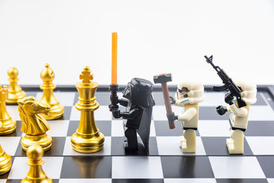 Close-up of chess pieces