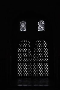 View of illuminated dark room