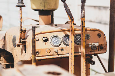 Close-up of old machine part