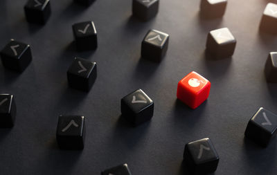 Close-up of toy blocks on table