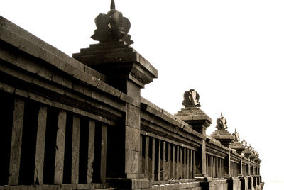 Low angle view of statue against clear sky