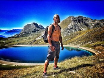 Woman standing on beach