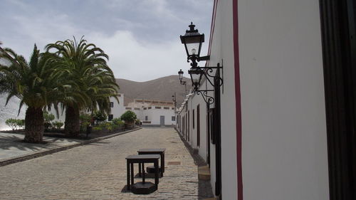 Narrow alley along buildings