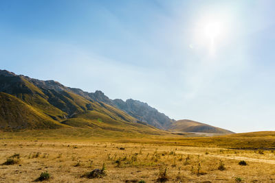 Scenic view of mountains against sky