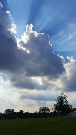 Scenic view of landscape against cloudy sky