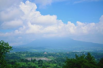 High angle view of landscape against sky