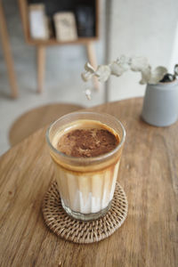 Close-up of coffee on table