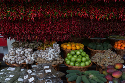 Fruits for sale at market stall