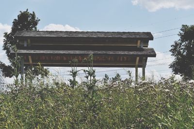 Low angle view of built structure against sky