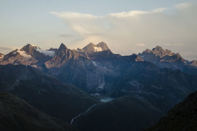 Panoramic view of mountains against sky