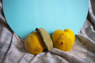 Close-up of fruits on table