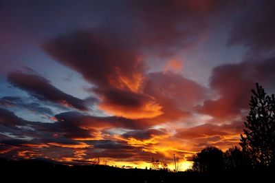 Scenic view of dramatic sky during sunset