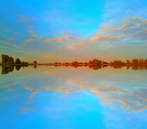 Reflection of clouds in sea