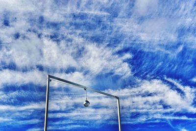 Low angle view of basketball hoop against sky